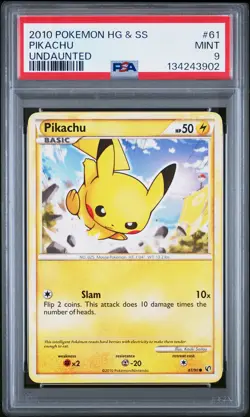 2010 Pokemon Heartgold & Soulsilver Undaunted #61 Pikachu Undaunted PSA 9 - Image 1