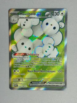 Pokemon TCG SV04: Paradox Rift Maushold Ex 211/182 Holo NM/LP - Image 1