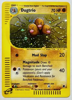 2002 Pokemon Expedition Base Set 10/165 Dugtrio Holo Rare NM - Image 1