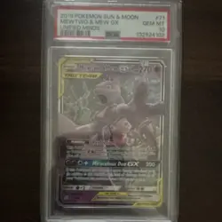 Pokemon 2019 Sm-Unified Minds Mewtwo & Mew GX 71/236 Ultra Rare Holo PSA 10 - Image 1