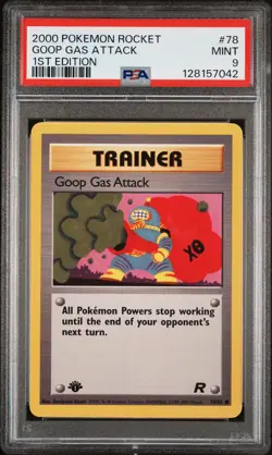 2000 POKEMON ROCKET 1ST ED #78 GOOP GAS ATTACK PSA 9 - Image 1