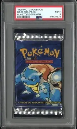1999 Pokemon Base Set Booster Pack Spanish PSA 9 Blastoise Art Sealed - Image 1
