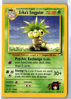 ERIKA'S EXEGGUTOR 44/132 UNCOMMON GYM HEROES POKEMON MP - Image 1
