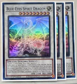 Yugioh! 3x Blue-Eyes Spirit Dragon RA02-EN030 Super Rare 1st Ed NM - Image 1