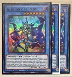 Yugioh! 3x Illusion of Chaos RA02-EN020 Super Rare NM - Image 1