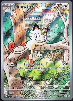 MEOWTH - Pokemon Phantasmal Flames Illustration Rare Card 106/094 Full Art Foil - Image 1