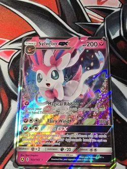 Sylveon GX 92a/145 Alternate Art Promo Pokemon Card - MP - Image 1