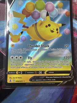 Pokemon TCG Flying Pikachu v Celebrations Holo Ultra Rare Lightning Card 006/025 - Image 3