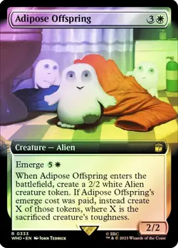 Adipose Offspring Surge Foil Extended Art Doctor Who Commander NM MTG - Image 1