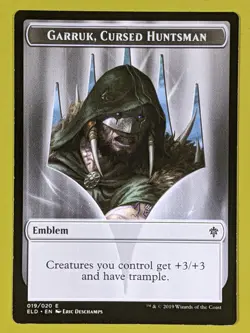 Garruk, Cursed Huntsman Emblem Token x1 Throne of Eldraine 1x MTG - Image 1