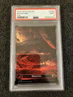 Magic MTG - Mountain (0265) (Borderless) Foil - Graded PSA 9 Mint - EOE - Image 1
