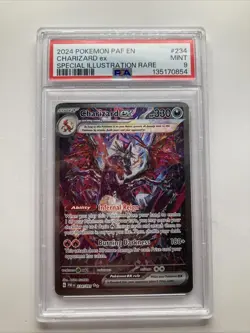 2024 POKEMON PAF EN #234/091 CHARIZARD EX SPECIAL ILLUSTRATION RARE PSA 9 - Image 1