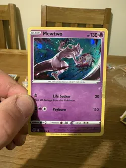 Pokemon Mewtwo HOLO BLEED ERROR 056/172 HD SWIRL 2022 Cosmos Promo RARE - Image 1