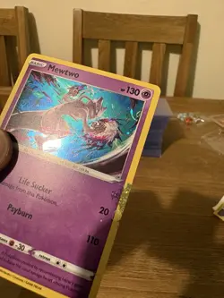 Pokemon Mewtwo HOLO BLEED ERROR 056/172 HD SWIRL 2022 Cosmos Promo RARE - Image 5