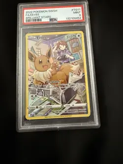 2022 POKEMON SWORD & SHIELD BRILLIANT STARS #TG11 FULL ART/EEVEE PSA 9 - Image 1