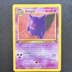 Gengar 20/62 Rare Fossil 1st Edition Pokemon WOTC Non-Holo LP/NM - Image 1