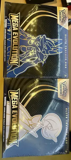 Pokemon TCG Mega Evolution Elite Trainer Box Set Lucario & Gardevoir 2 Boxes - Image 1
