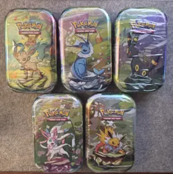Pokemon TCG Prismatic Evolutions Mini Tins - Lot Of 5 Factory Sealed Tins - Image 1