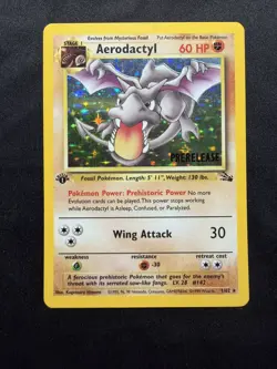 Pokemon - 1st Edition Aerodactyl 1/62 Holo Prerelease - Fossil MP - Image 1