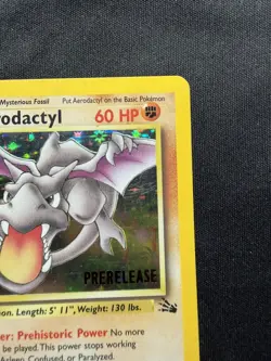 Pokemon - 1st Edition Aerodactyl 1/62 Holo Prerelease - Fossil MP - Image 3