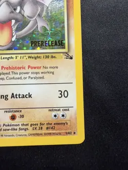 Pokemon - 1st Edition Aerodactyl 1/62 Holo Prerelease - Fossil MP - Image 5