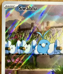 Swablu 213/182 SV04: Paradox Rift Illustration Rare Full Art Holo Pokemon TCG - Image 2