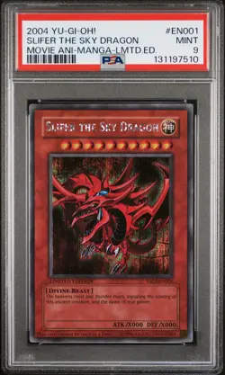 2004 YU-GI-OH THE MOVIE ANI-MANGA LTD EDITION #EN001 SLIFER THE SKY DRAGON PSA 9 - Image 1