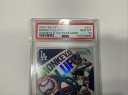 2025 ONE PIECE PROMOS DODGERS X ONE PIECE NIGHT #010 MONKEY D. LUFFY PSA 10 - Image 2