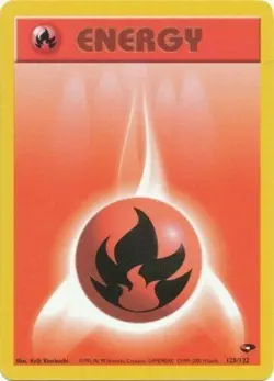 Fire Energy 128/132 Gym Challenge Unlimited Vintage 2000 Pokemon Card - Image 1