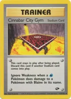 Cinnabar City Gym 113/132 Gym Challenge Unlimited Vintage 2000 Pokemon Card - Image 1