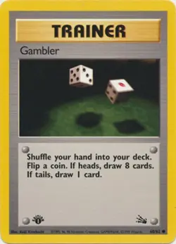 Gambler 60/62 Fossil Set 1st Edition Vintage 1999 Pokemon Card - Image 1