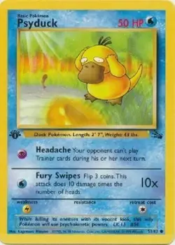 Psyduck 53/62 Fossil Set 1st Edition Vintage 1999 Pokemon Card - Image 1