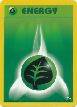 Grass Energy 129/132 Gym Heroes Unlimited Vintage 2000 Pokemon Card - Image 1