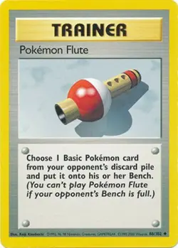 Pokemon Flute 86/102 Base Set Vintage 1999 Pokemon Card - LP - Image 1