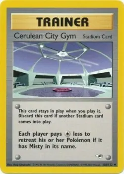Cerulean City Gym 108/132 Gym Heroes Unlimited Vintage 2000 Pokemon Card - Image 1