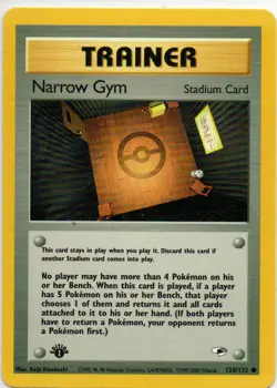 Narrow Gym 124/132 1st Edition Gym Heroes Trainer Pokemon Card - Image 1