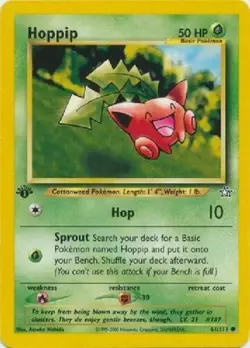 Hoppip 61/111 1st Edition Neo Genesis Pokemon Card - Image 1