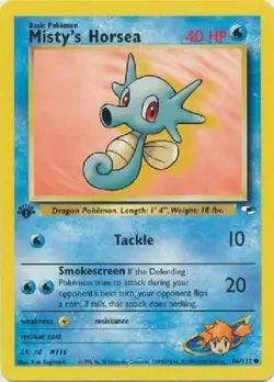 Misty's Horsea 86/132 1st Edition Gym Heroes Pokemon Card - Image 1