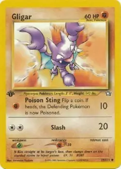 Gligar 59/111 1st Edition Neo Genesis Pokemon Card - Image 1
