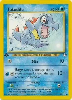 Totodile 80/111 1st Edition Neo Genesis Pokemon Card - Image 1