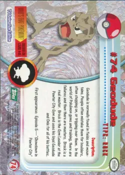 Geodude - #74 Series 1 (Topps) Pokemon Card - Image 2