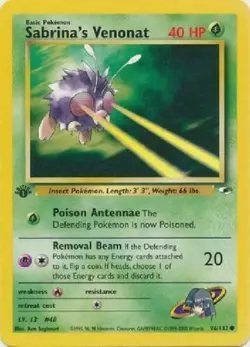 Sabrina's Venonat 96/132 1st Edition Gym Heroes Pokemon Card - Image 1