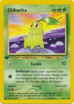 Chikorita 53/111 1st Edition Neo Genesis Pokemon Card - Image 1