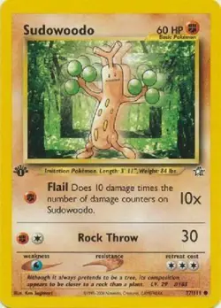 Sudowoodo 77/111 1st Edition Neo Genesis Pokemon Card - Image 1