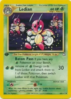 Ledian 39/111 1st Edition Neo Genesis Pokemon Card - Image 1
