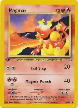 Magmar 40/111 1st Edition Neo Genesis Pokemon Card - Image 1