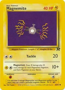 Magnemite 60/82 Team Rocket Vintage 2000 Pokemon Card - LP - Image 1