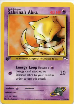 Sabrina's Abra 91/132 1st Edition Gym Heroes Pokemon Card - Image 1