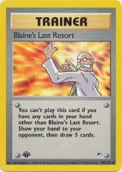 Blaine's Last Resort 105/132 1st Edition Gym Heroes Trainer Pokemon Card - Image 1
