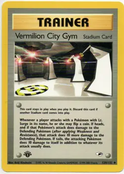 Vermilion City Gym 120/132 1st Edition Gym Heroes Trainer Pokemon Card - Image 1